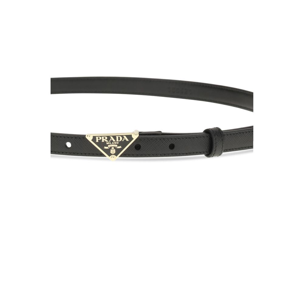 Prada Black Calf Leather Bos Taurus Regular Belt | Regal Royce