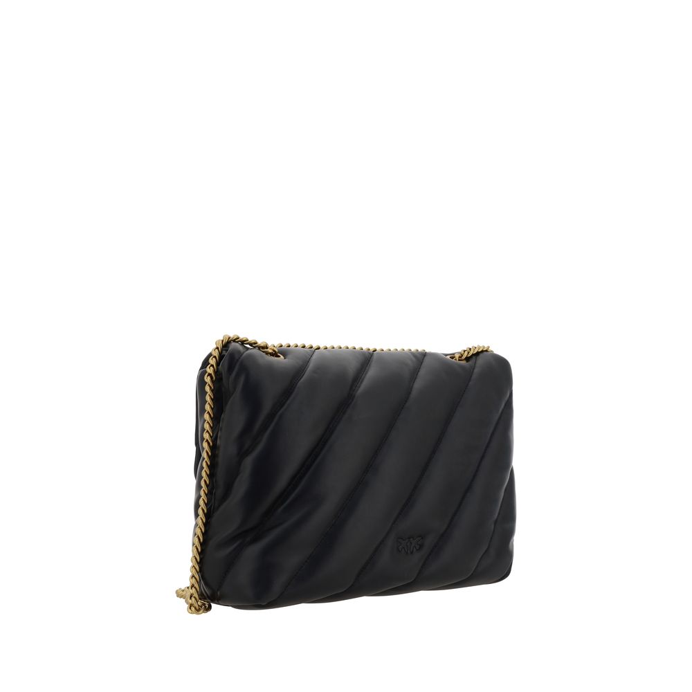 PINKO Black Calf Leather Bos Taurus Shoulder Bag | Regal Royce