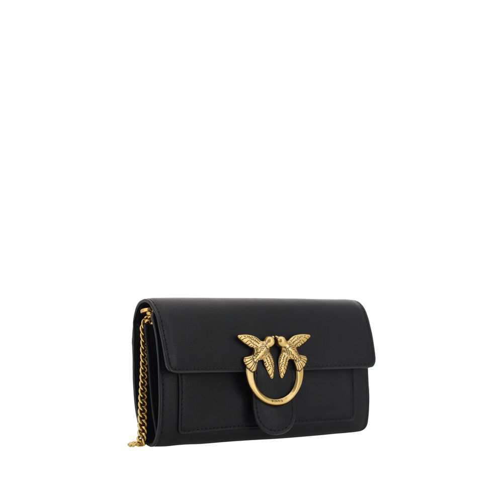 PINKO Black Calf Leather Bos Taurus Shoulder Bag | Regal Royce