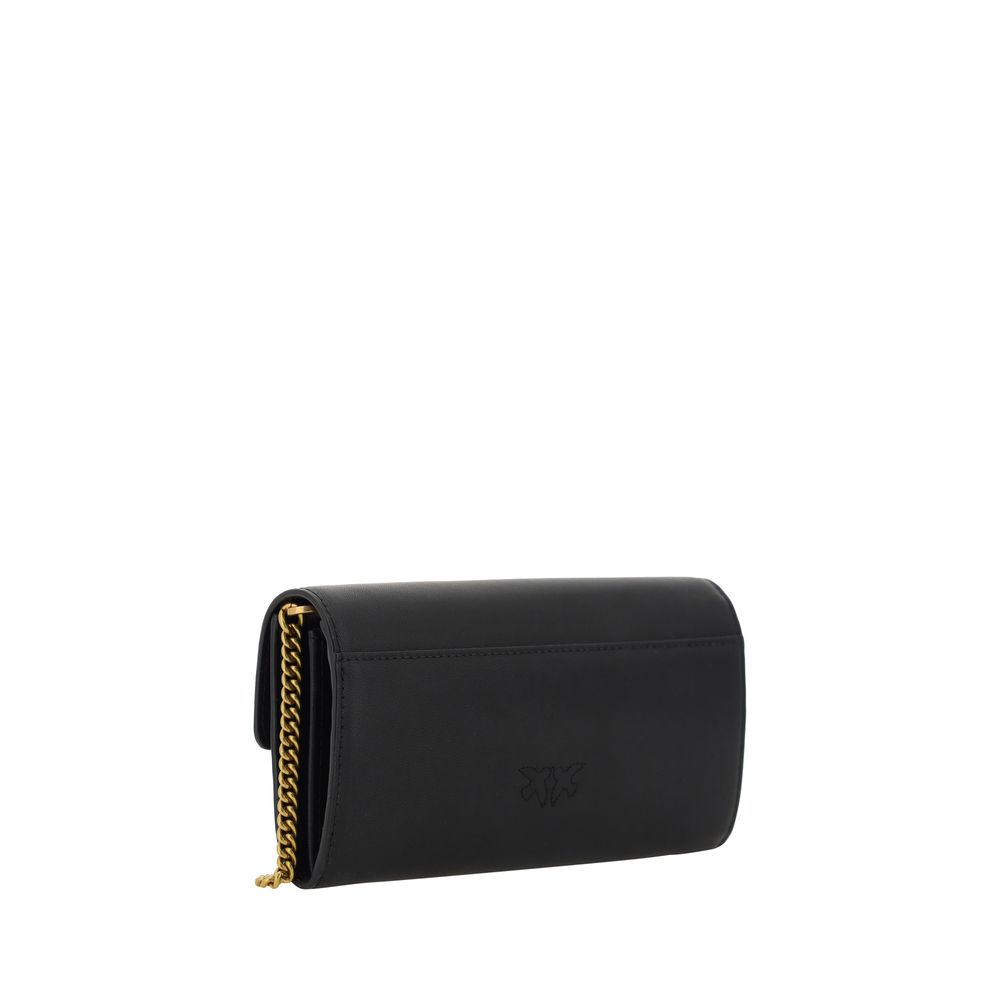 PINKO Black Calf Leather Bos Taurus Shoulder Bag | Regal Royce