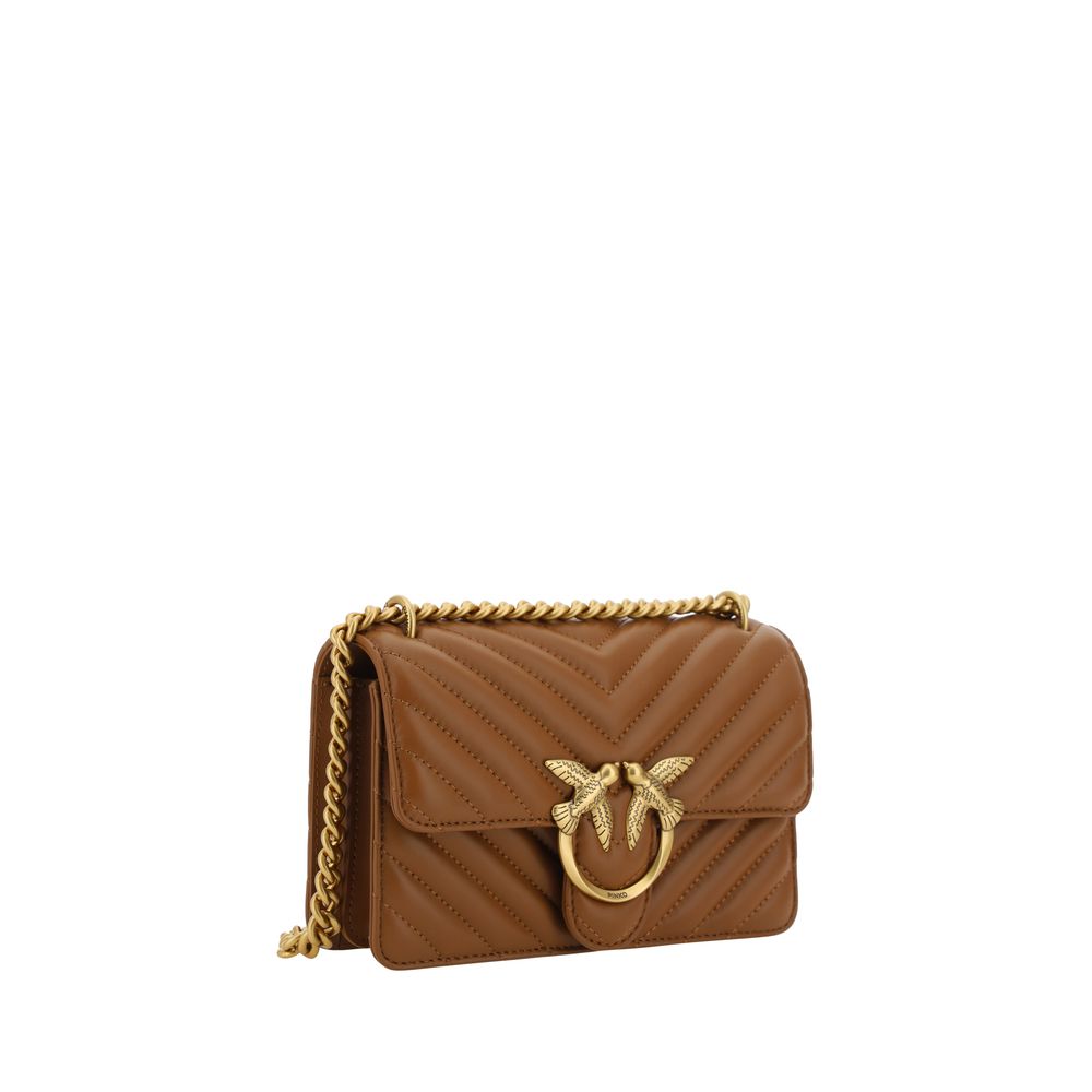 PINKO Brown Calf Leather Bos Taurus Shoulder Bag | Regal Royce