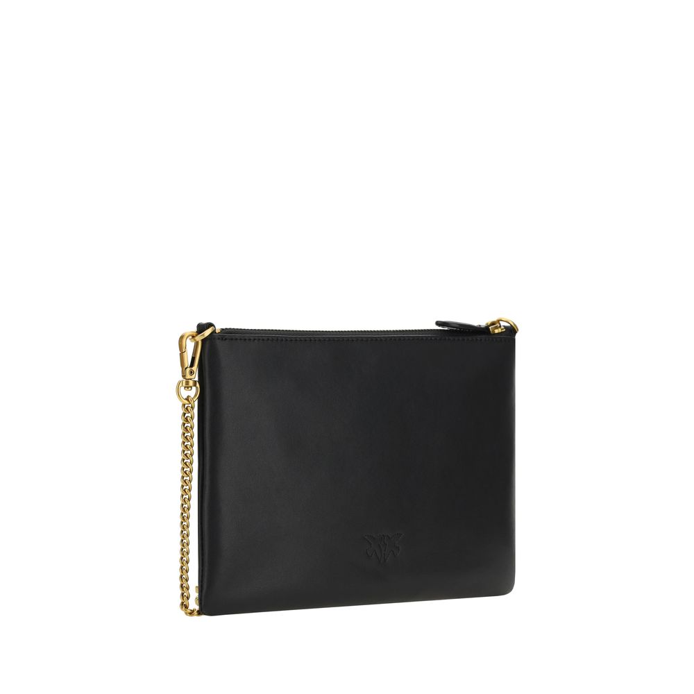 PINKO Black Calf Leather Bos Taurus Shoulder Bag | Regal Royce
