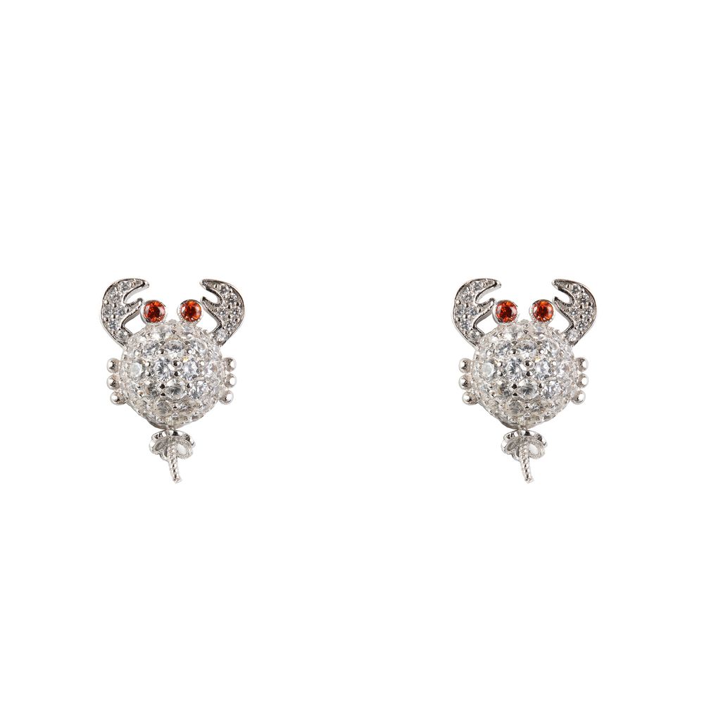 Lancaster White Silver Earrings | Regal Royce