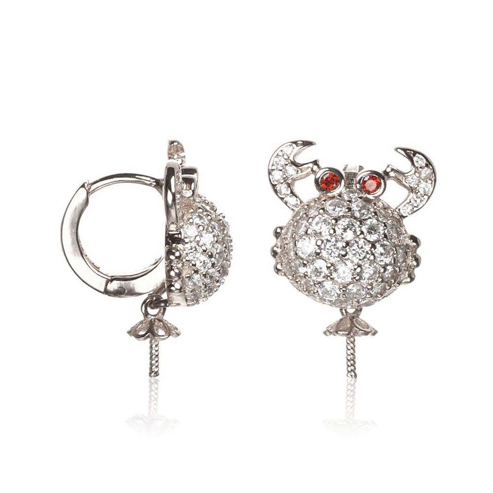 Lancaster White Silver Earrings | Regal Royce