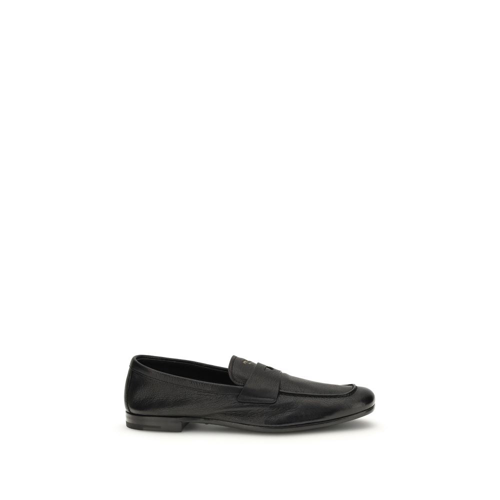 Prada Black Goatskin Slip-On Loafers | Regal Royce