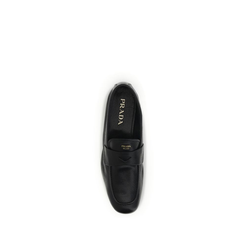Prada Black Goatskin Slip-On Loafers | Regal Royce