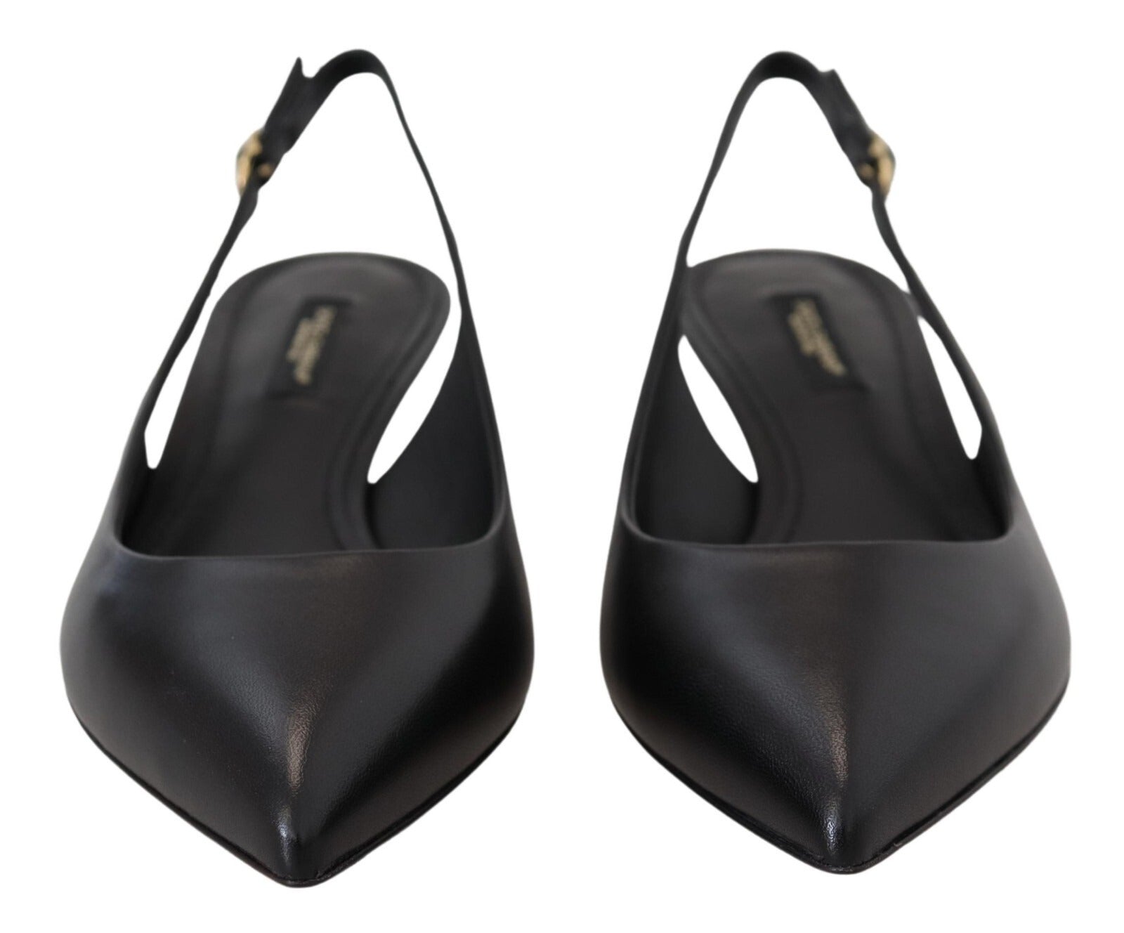 Dolce & Gabbana Black Leather Slingbacks Heels Pumps Shoes | Regal Royce