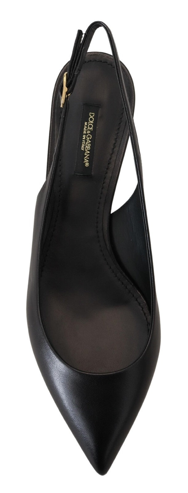 Dolce & Gabbana Black Leather Slingbacks Heels Pumps Shoes | Regal Royce