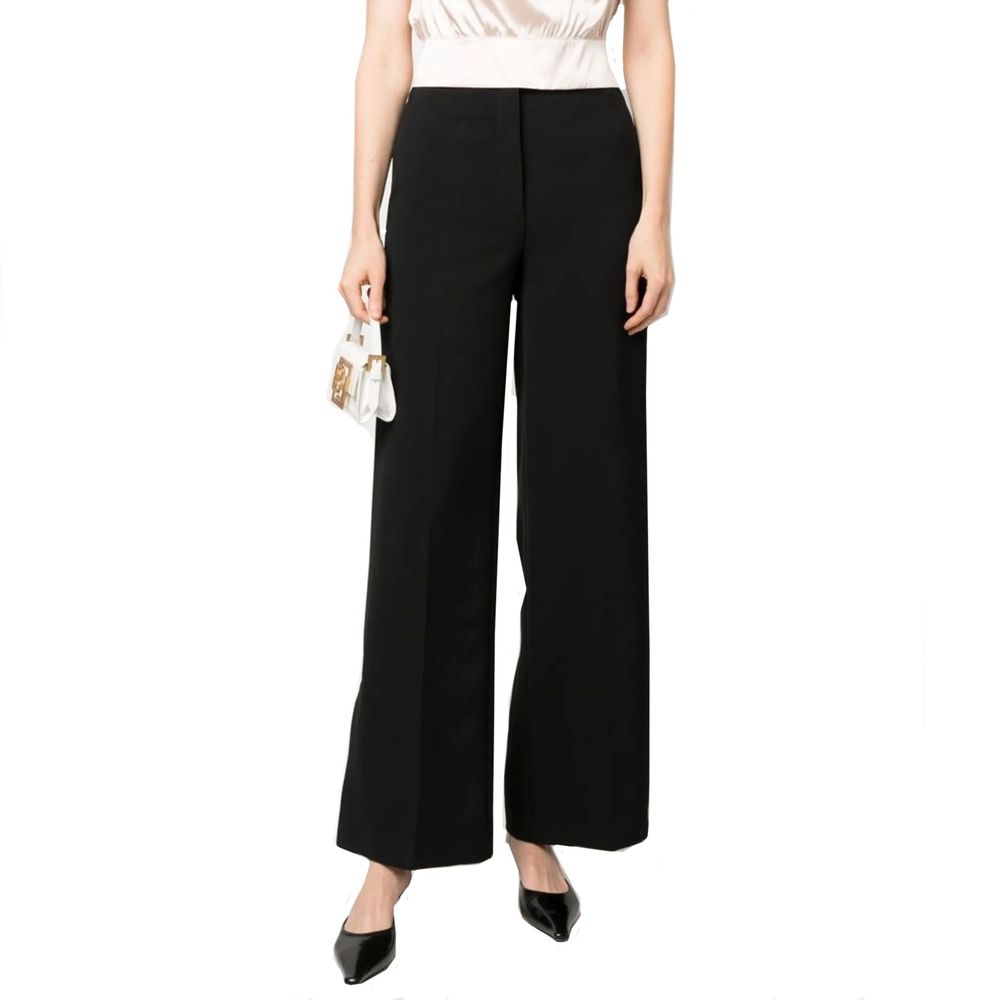 BLANCA VITA Black Elastane Casual Pants | Regal Royce