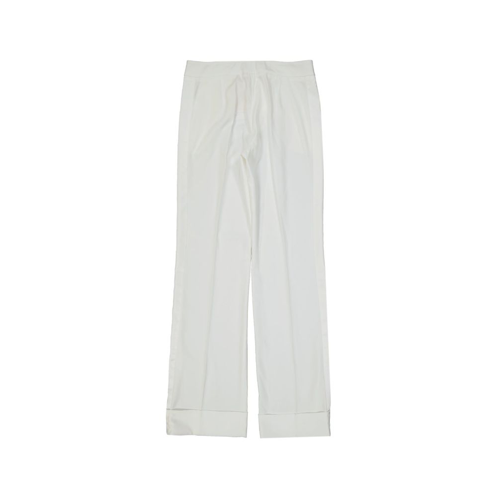 BLANCA VITA White Polyester Casual Pants | Regal Royce