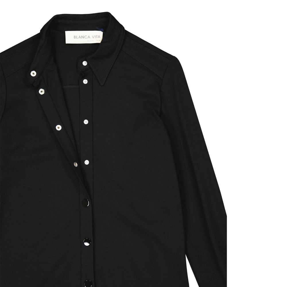 BLANCA VITA Black Elastane Casual Dress | Regal Royce