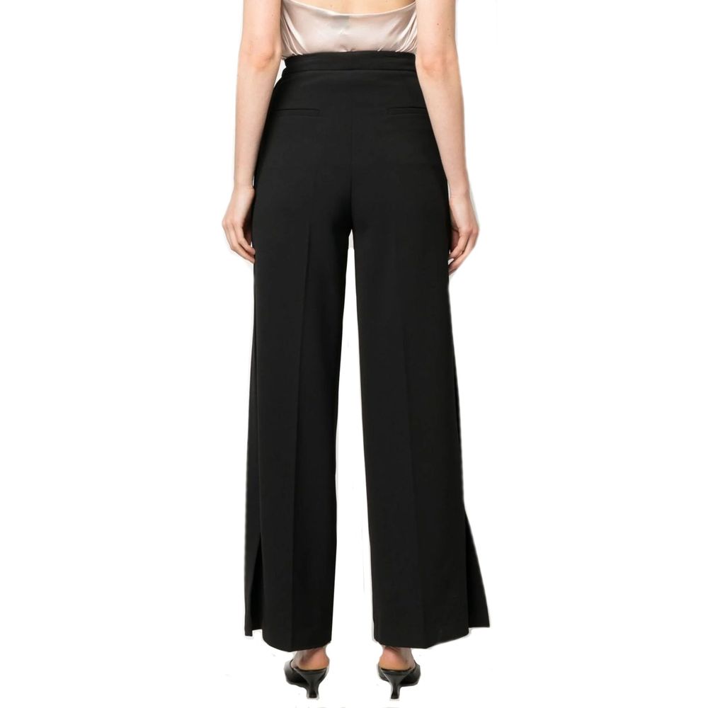 BLANCA VITA Black Elastane Casual Pants | Regal Royce