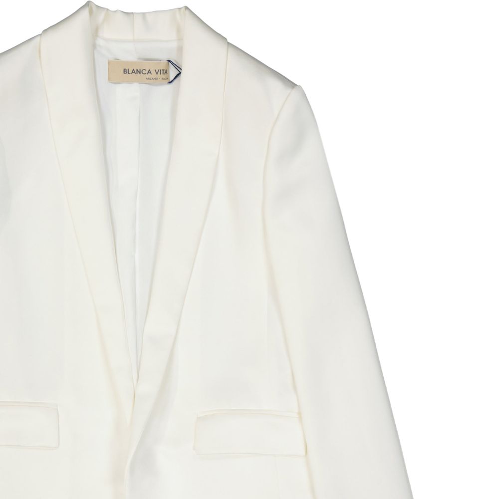 BLANCA VITA White Polyester Jackets And Coat | Regal Royce