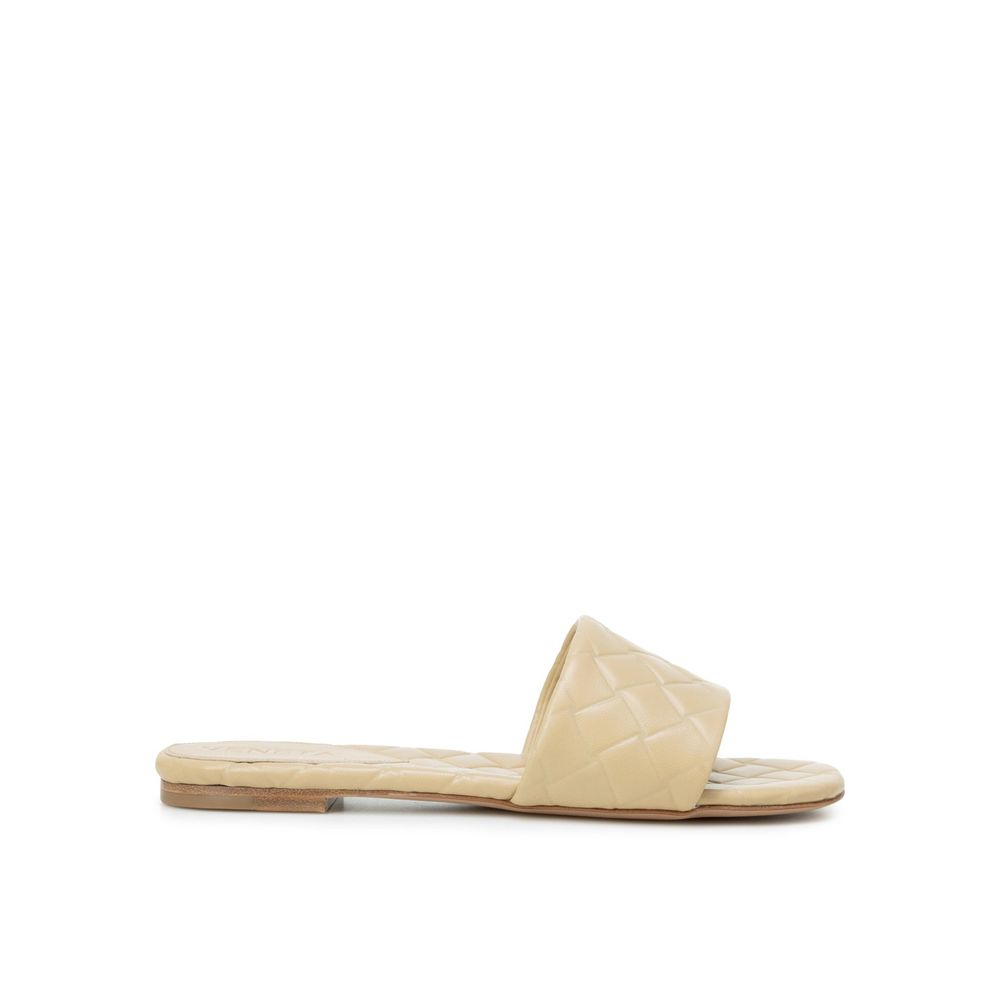 Bottega Veneta Beige Lamb Leather Flat Sandals | Regal Royce