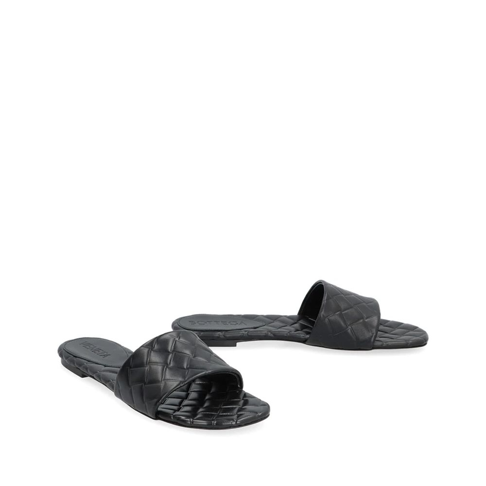 Bottega Veneta Black Lamb Leather Mules | Regal Royce