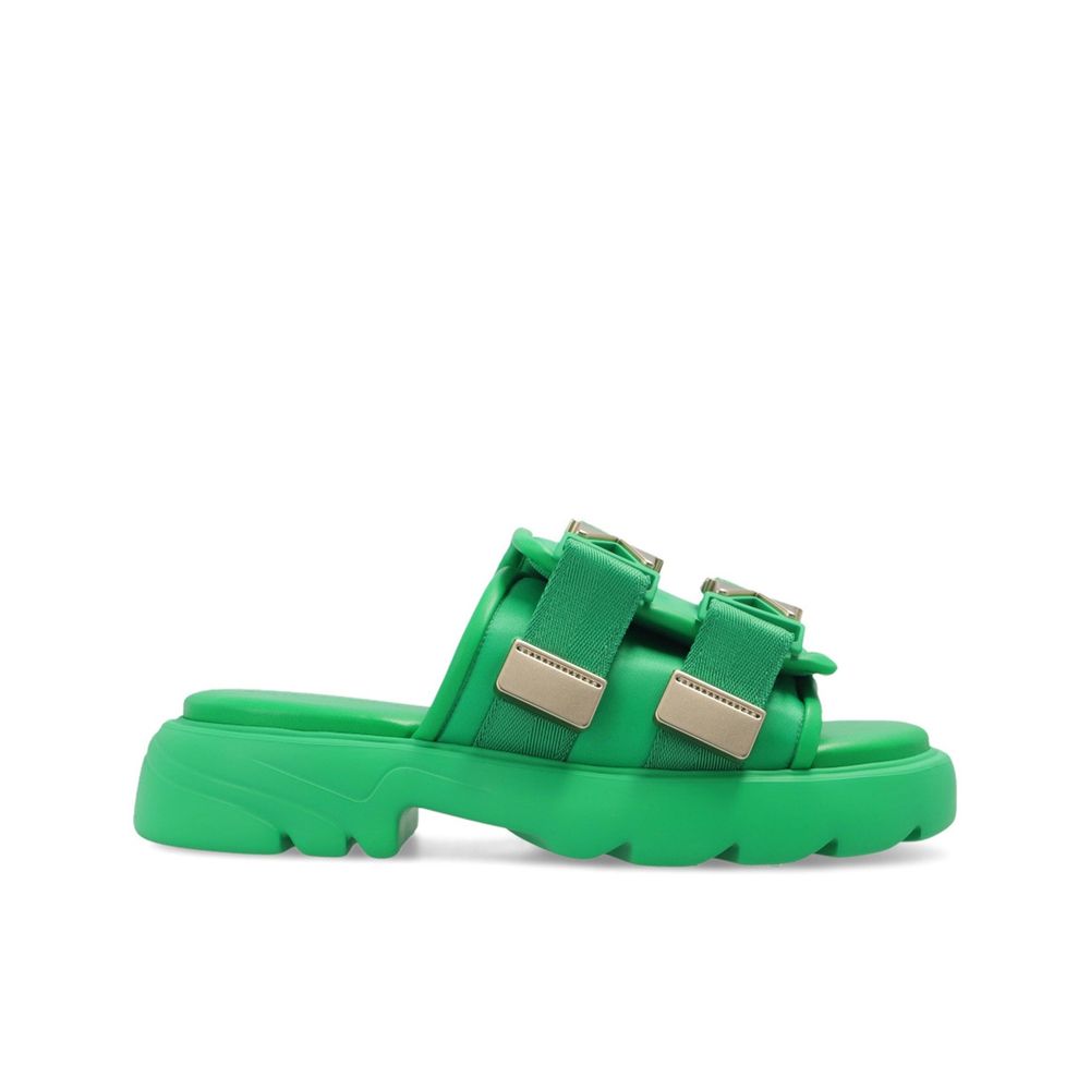 Bottega Veneta Bicolor Nylon Slides | Regal Royce