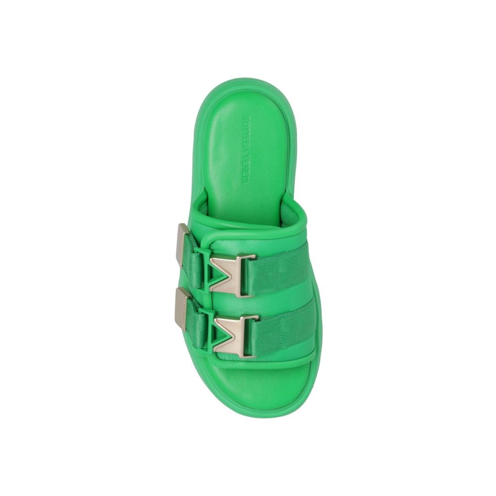 Bottega Veneta Bicolor Nylon Slides