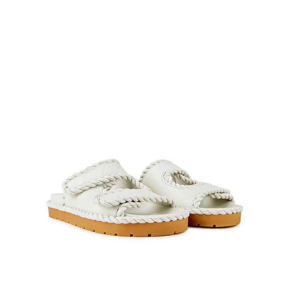 Bottega Veneta White Lamb Leather Sandals | Regal Royce