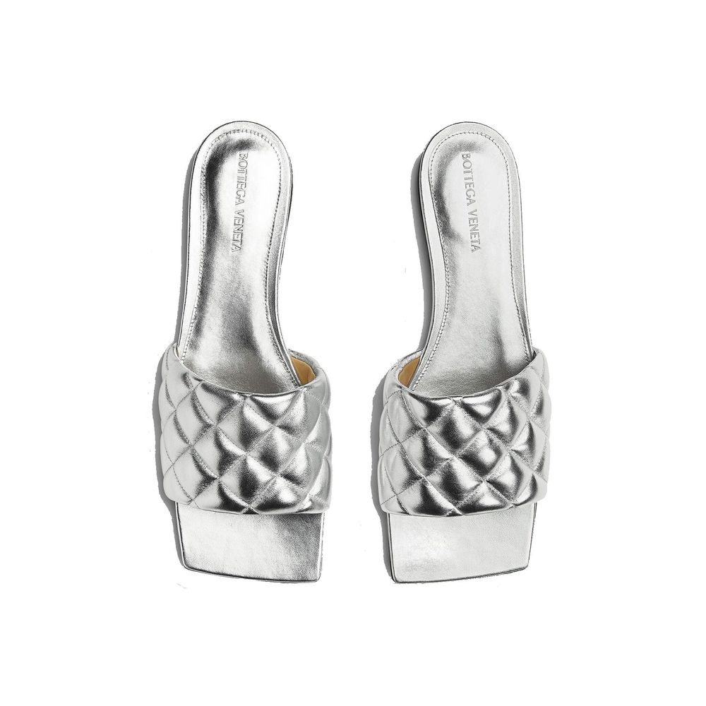 Bottega Veneta Silver Calfskin Sandals | Regal Royce