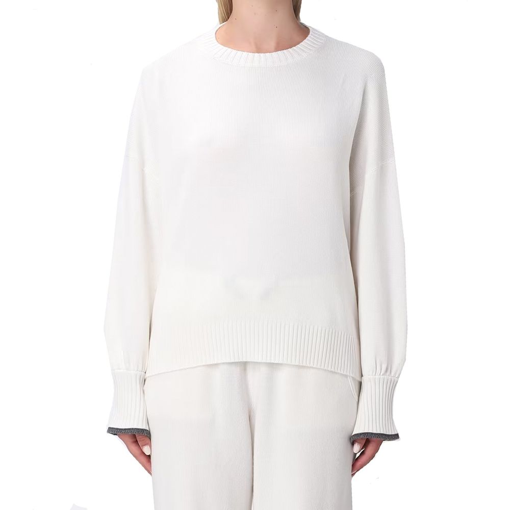 Brunello Cucinelli White Cashmere Cashmere Sweater | Regal Royce