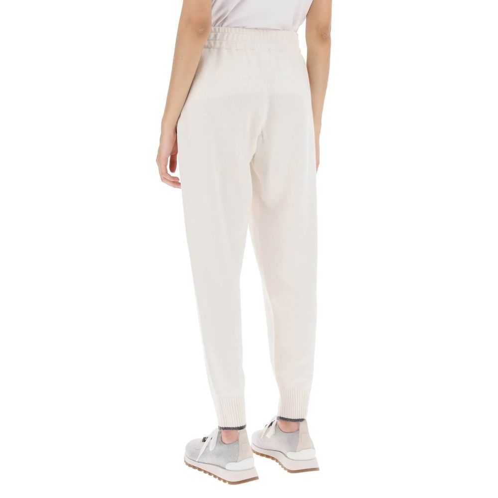 Brunello Cucinelli White Cashmere Casual Pants | Regal Royce