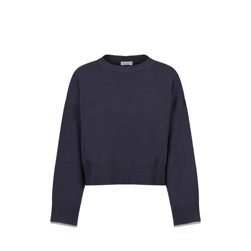 Brunello Cucinelli Blue Cashmere Cashmere Sweater | Regal Royce