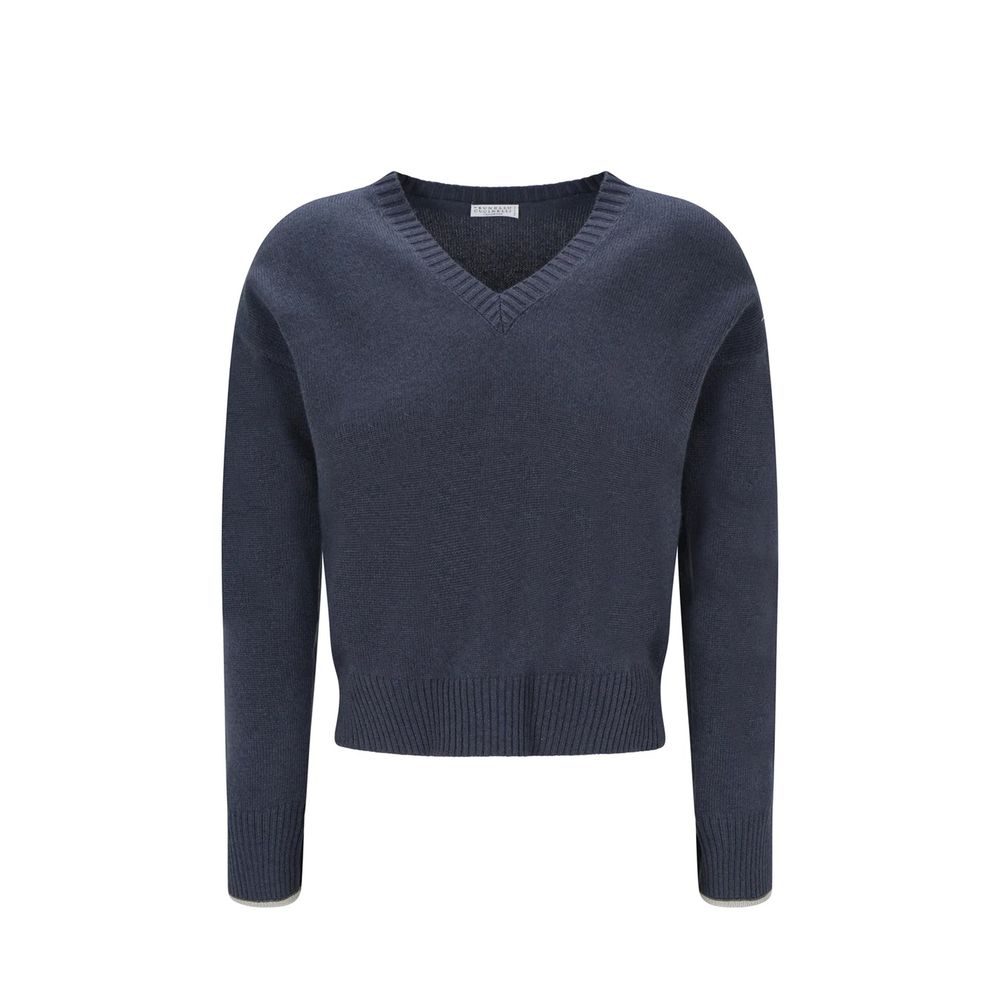 Brunello Cucinelli Blue Cashmere Cashmere Sweater | Regal Royce