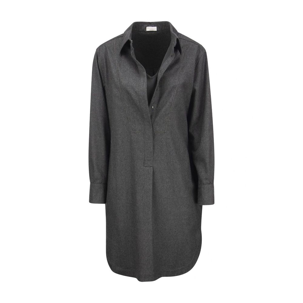 Brunello Cucinelli Gray Wool Casual Dress | Regal Royce