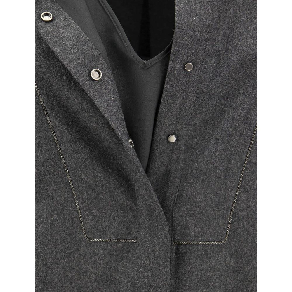 Brunello Cucinelli Gray Wool Casual Dress | Regal Royce
