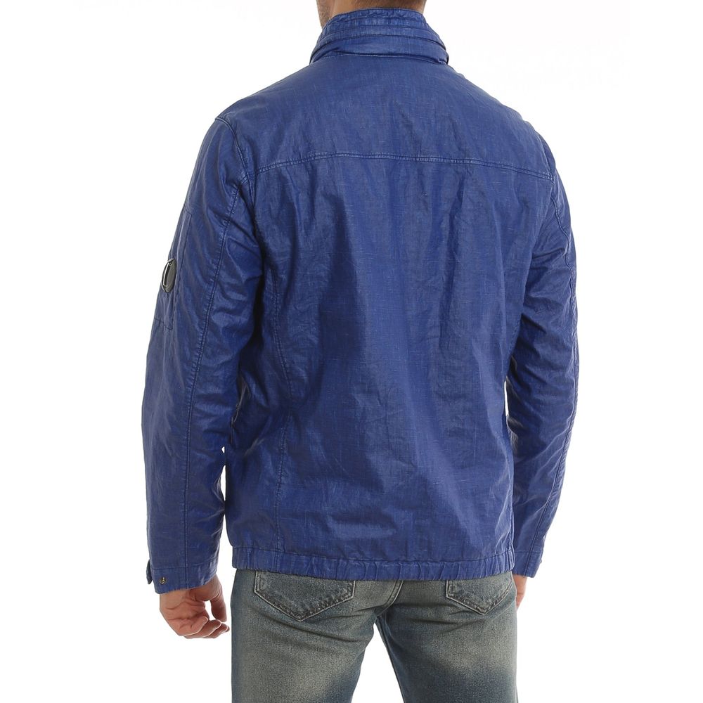 C.P. Company Blue Linen Full-Length Jacket | Regal Royce