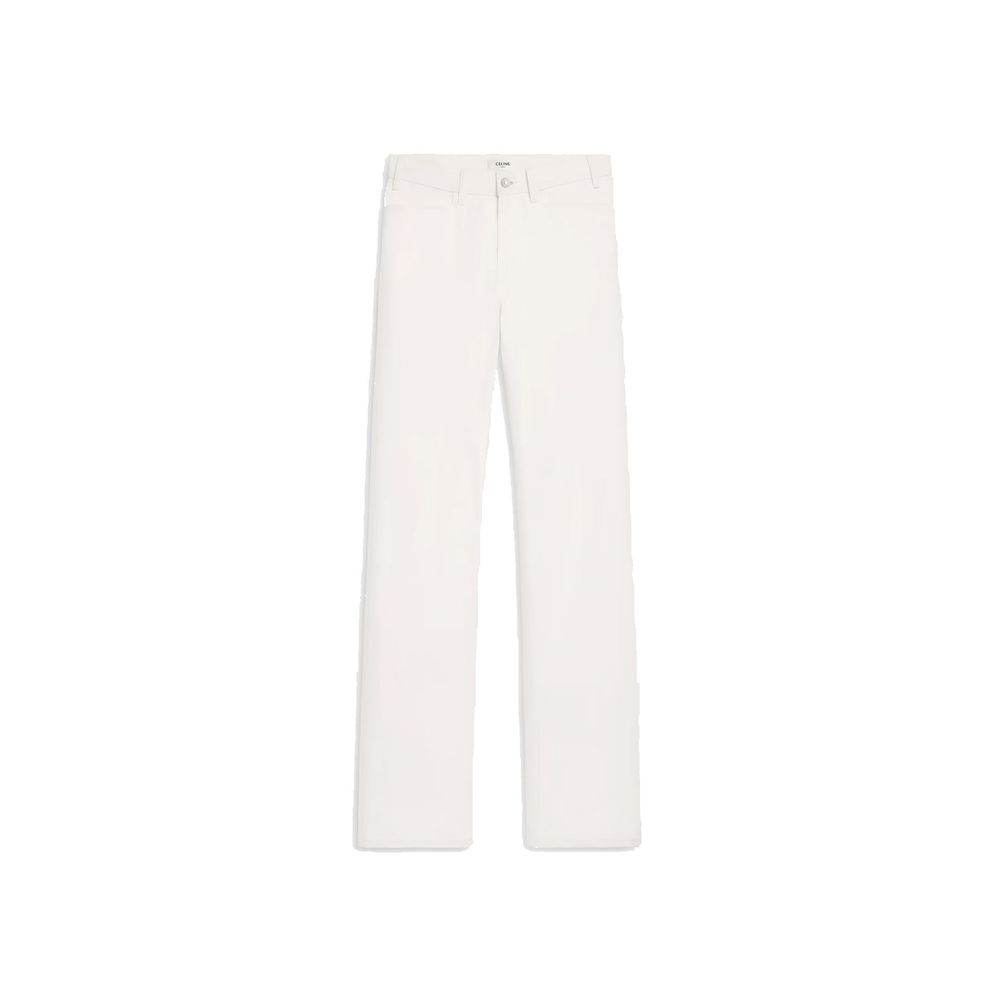 Celine White Cotton Straight-Leg Jeans | Regal Royce