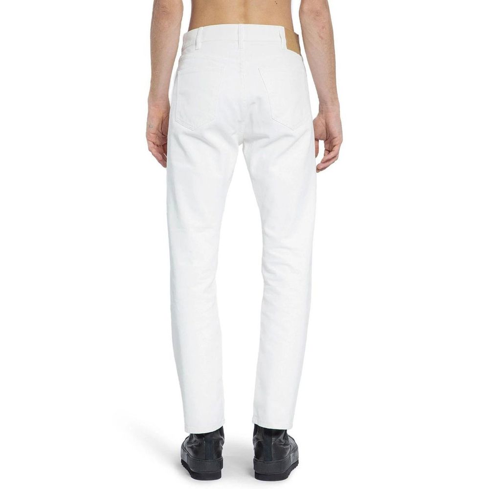 Celine White Cotton Straight-Leg Jeans | Regal Royce