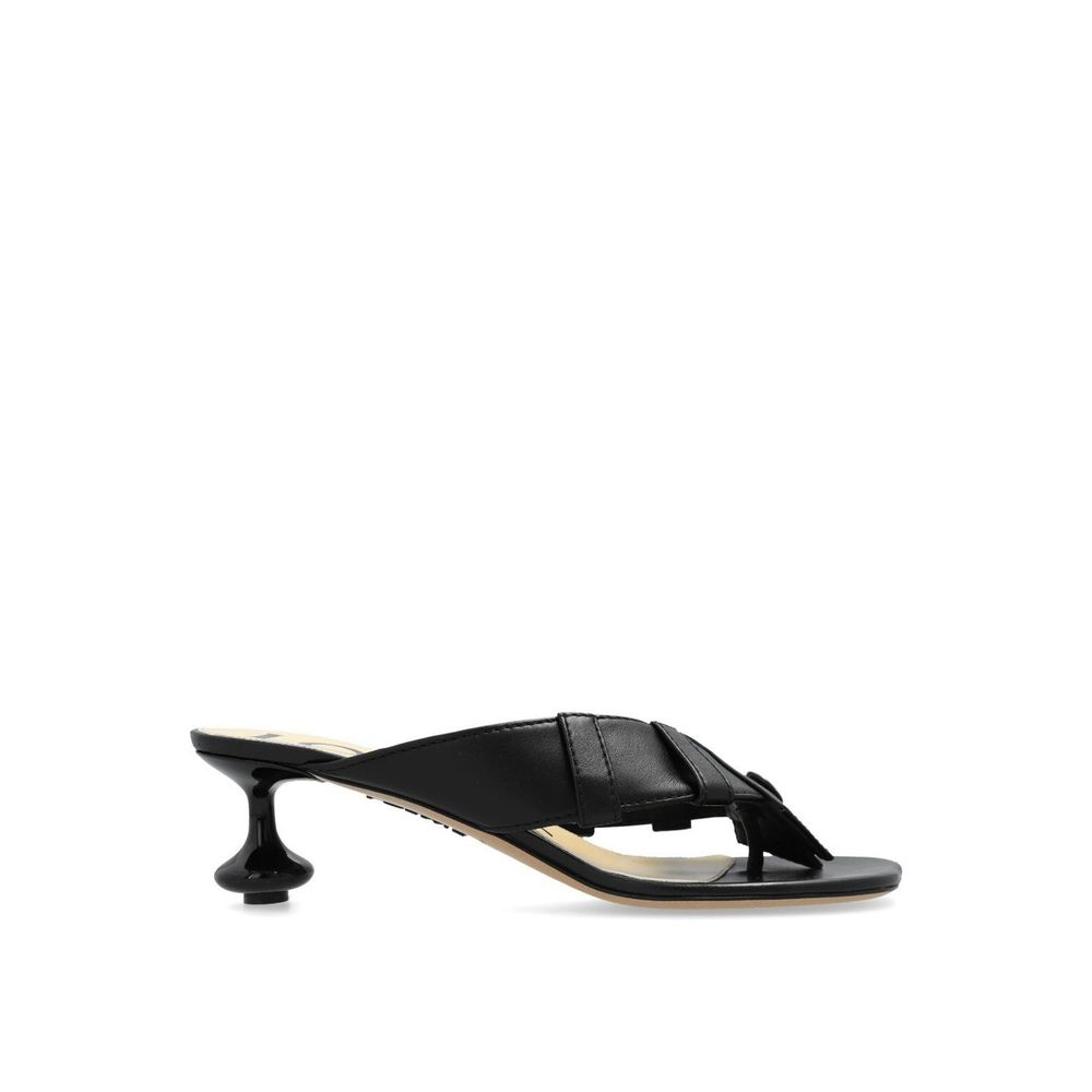 Loewe Black Lamb Leather Flat Sandals | Regal Royce