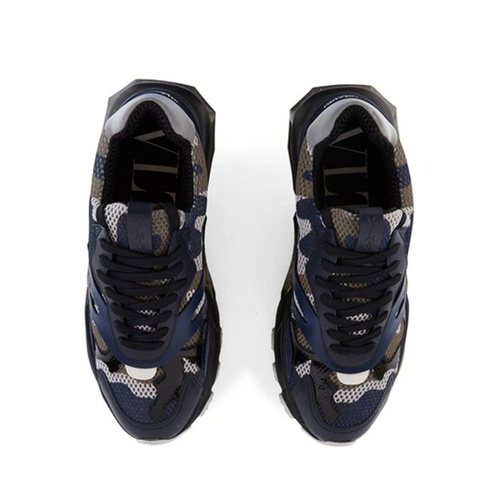 Valentino Garavani Blue Fabric Athletic Sneakers | Regal Royce