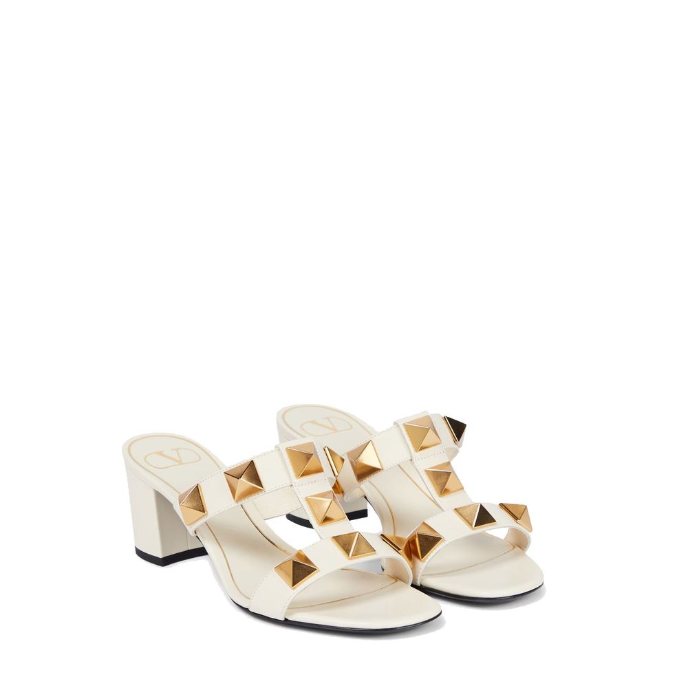 Valentino Garavani White Calfskin Platform Sandals | Regal Royce