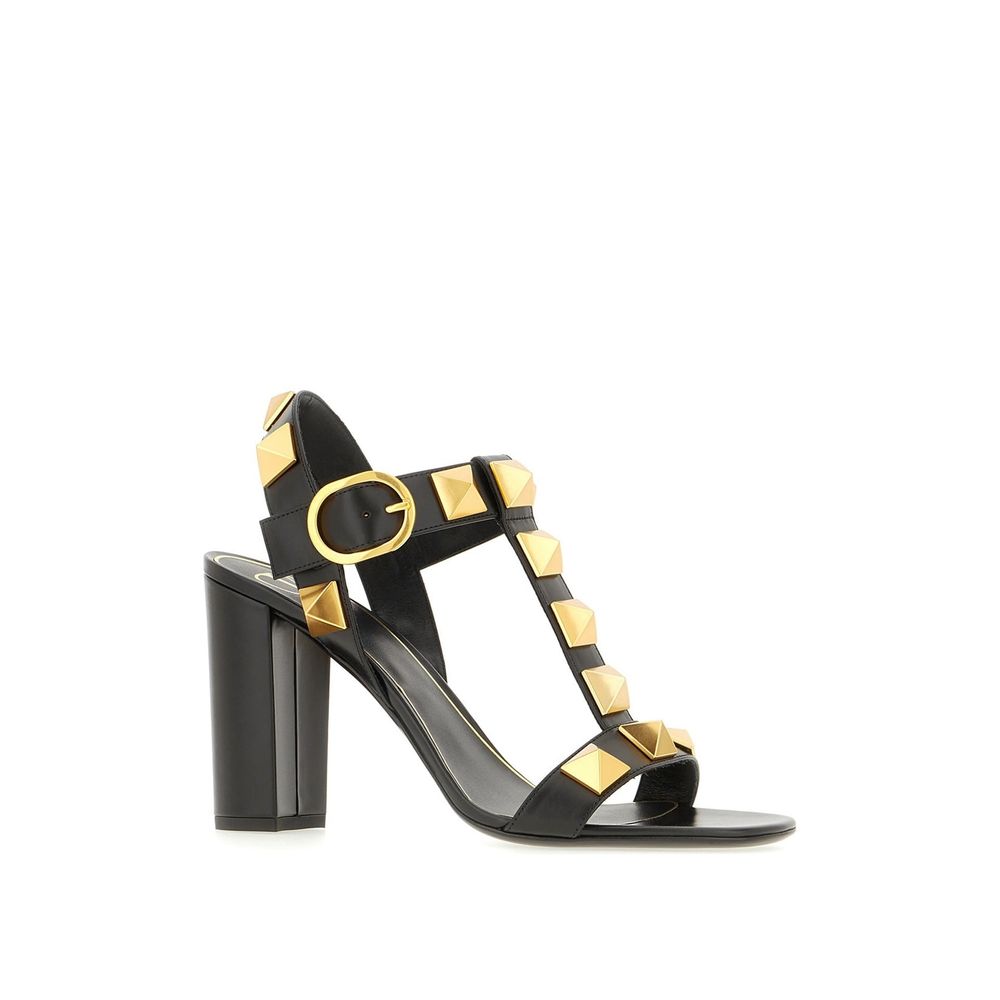 Valentino Garavani Black Calfskin Stiletto Heel Sandals | Regal Royce