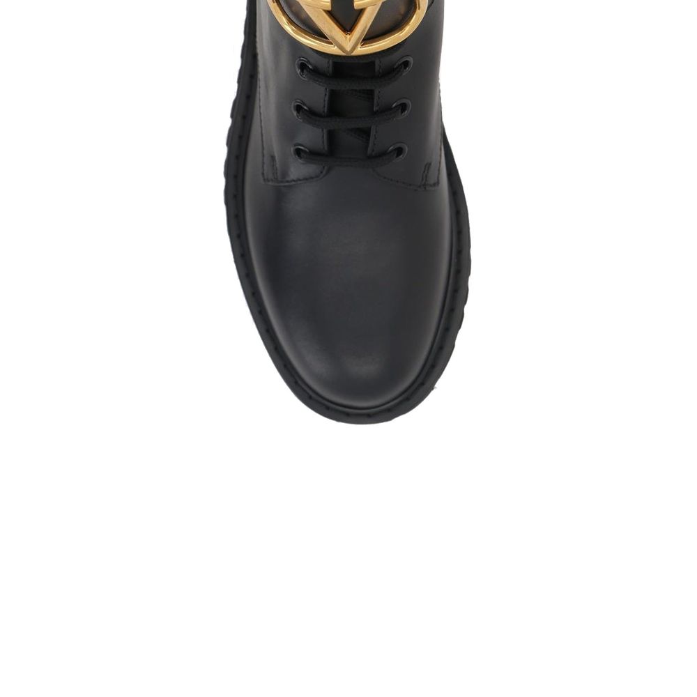 Valentino Garavani Black Calfskin Lace-Up Boots | Regal Royce