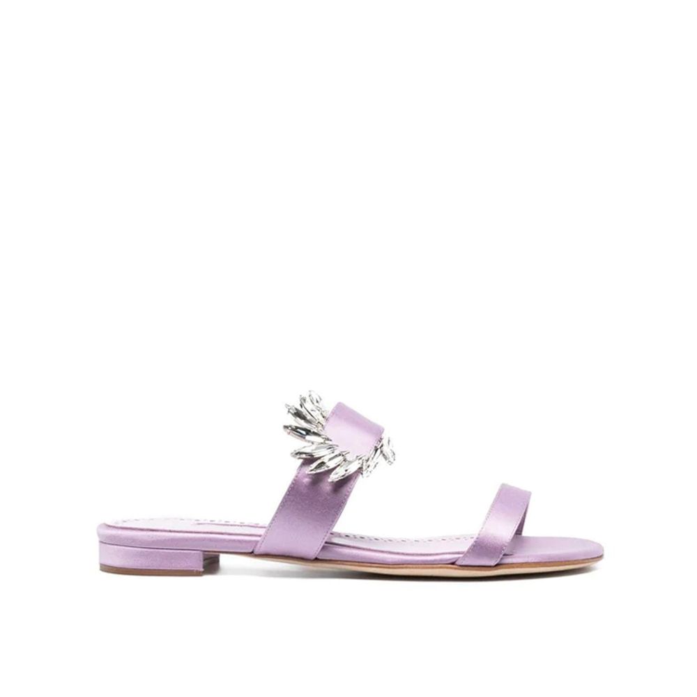 Manolo Blahnik Purple Silk Slippers | Regal Royce