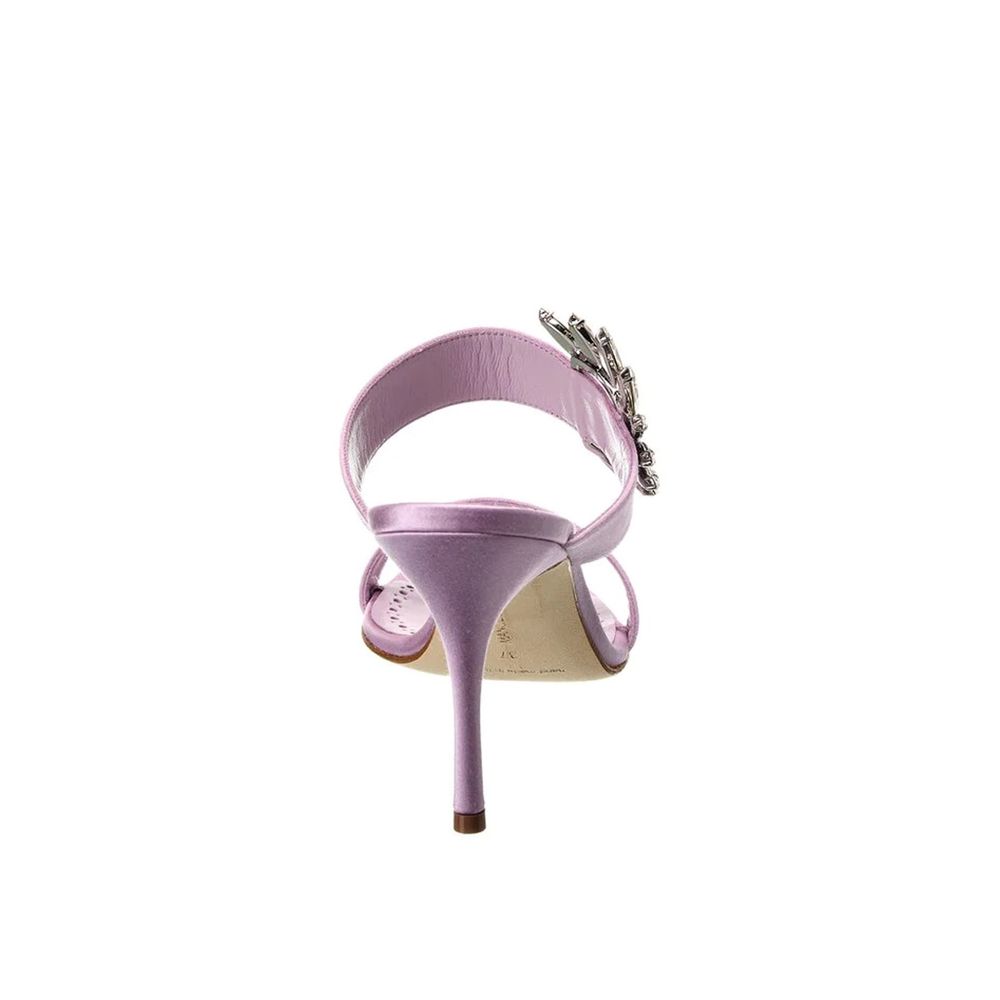 Manolo Blahnik Purple Silk Stiletto Heel Sandals | Regal Royce