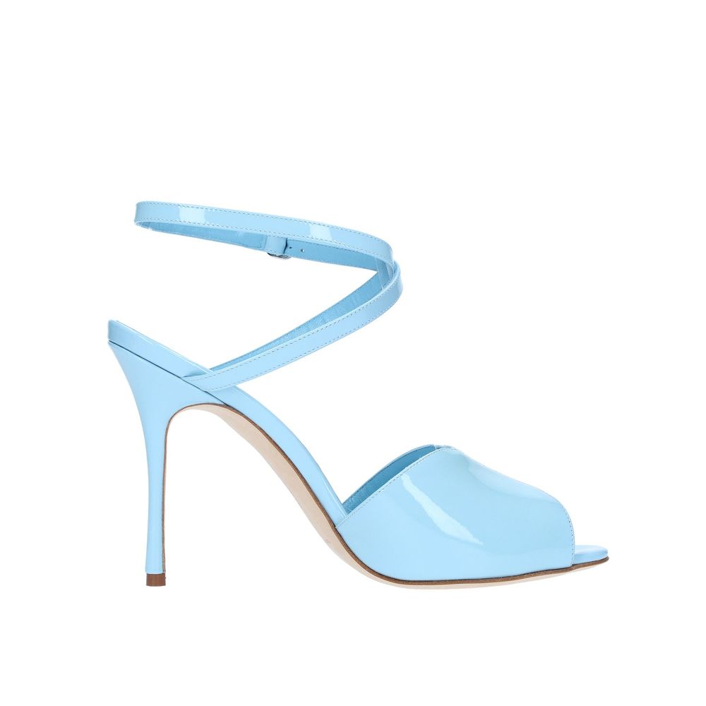 Manolo Blahnik Blue Calfskin Stiletto Heel Sandals | Regal Royce
