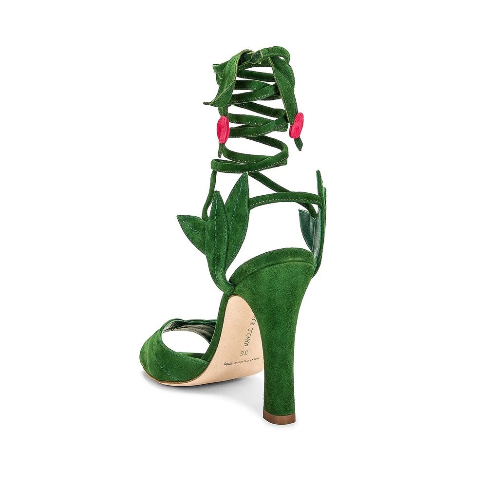 Manolo Blahnik Bicolor Calfskin Strap-On Sandals | Regal Royce
