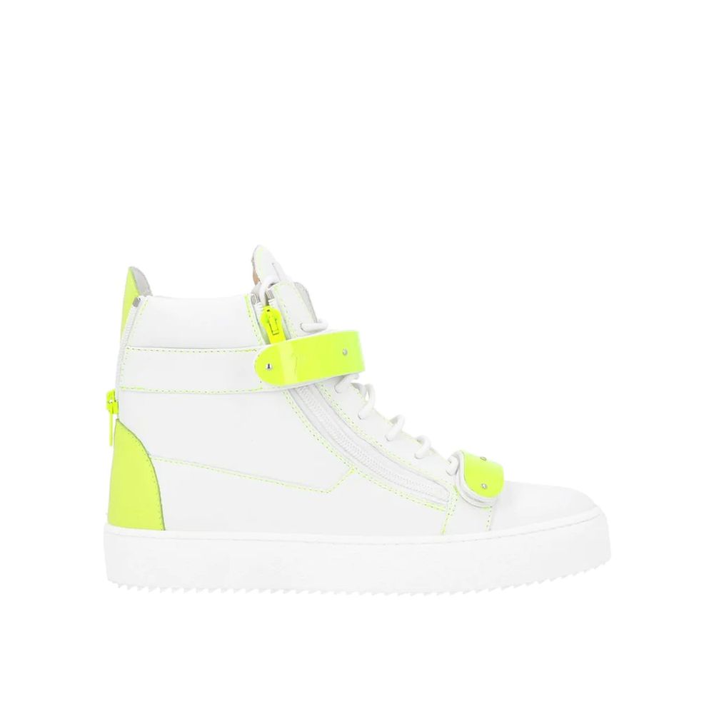 Giuseppe Zanotti White Calfskin High Top Sneakers | Regal Royce