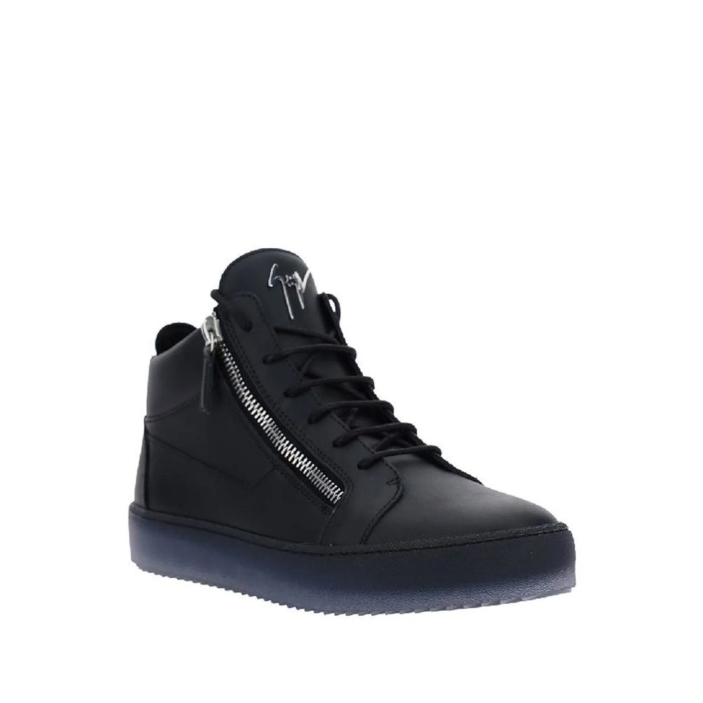 Giuseppe Zanotti Black Calfskin High Top Sneakers | Regal Royce