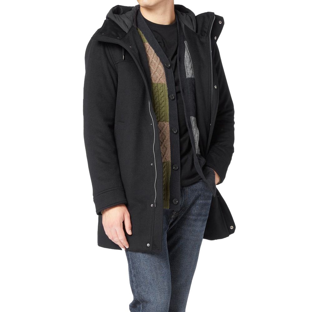 Herno Black Cashmere Coat | Regal Royce
