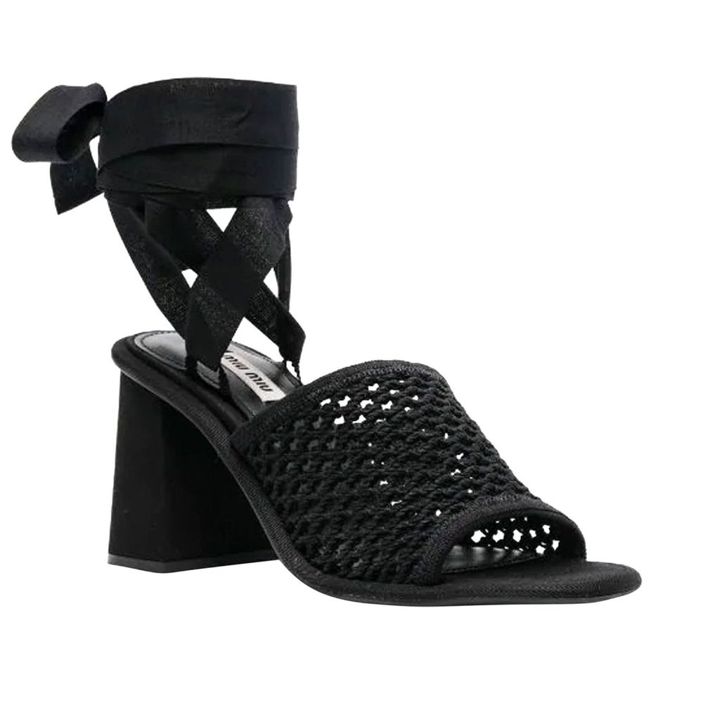 Miu Miu Black Fabric Platform Sandals | Regal Royce