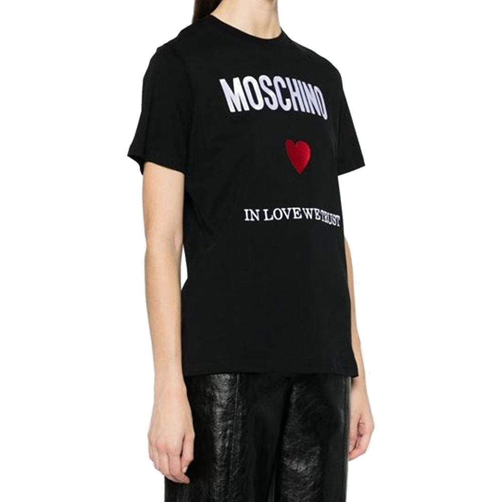 Moschino Couture Black Cotton T-Shirt | Regal Royce