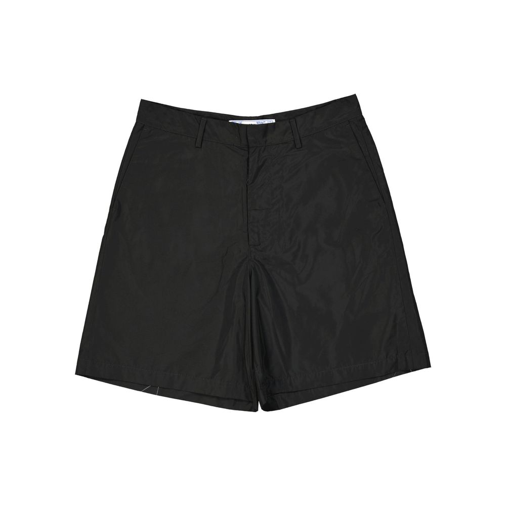 Off-White Black Polyester Short And Mini Shorts | Regal Royce