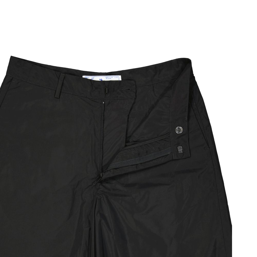Off-White Black Polyester Short And Mini Shorts | Regal Royce