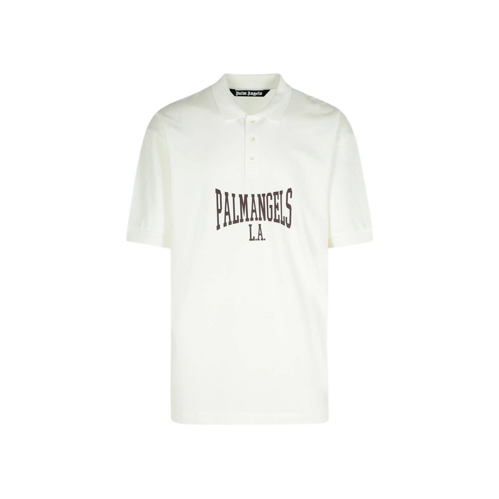 Palm Angels White Cotton Polo Shirt | Regal Royce