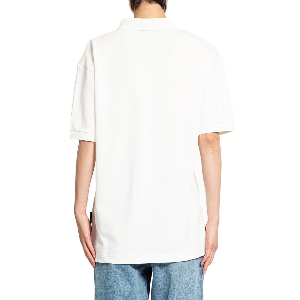 Palm Angels White Cotton Polo Shirt | Regal Royce